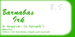 barnabas irk business card